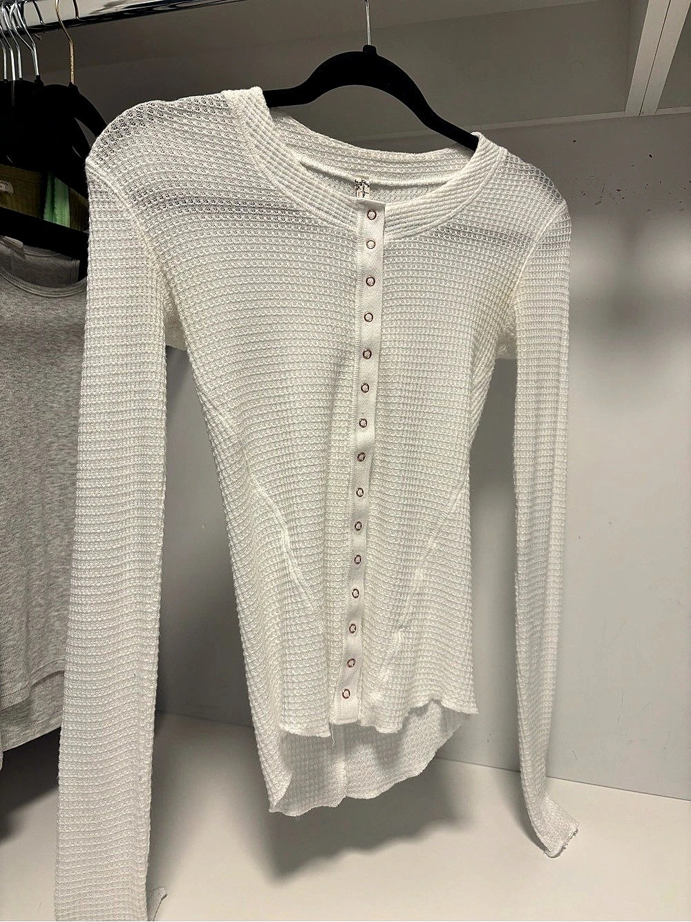 Free People White Textured Long Sleeve Cardigan Size XS